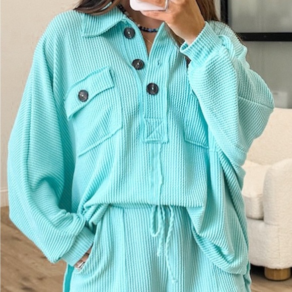 TALULAH Tops - Shop Talulah Aqua Henley Top